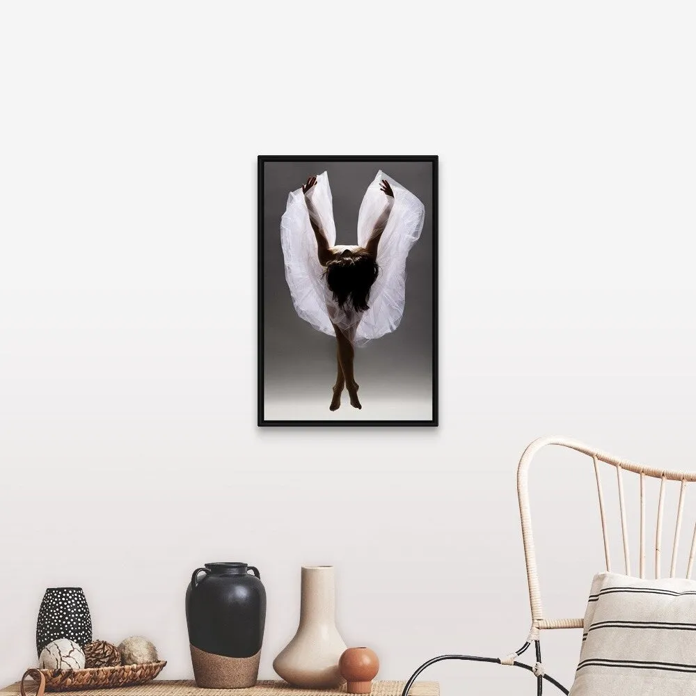 "Angel" Black Float Frame Canvas Art