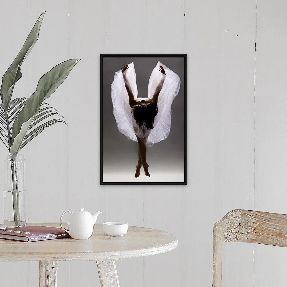 "Angel" Black Float Frame Canvas Art