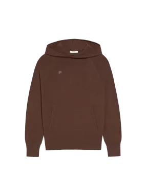 Recycled Cashmere Hoodie—chestnut brown