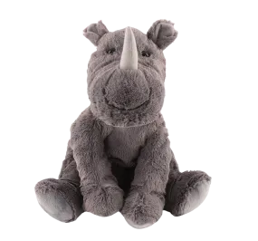 Renny The Rhino, Medium Heatie With Microwaveable Silica Bead Pillow Insert