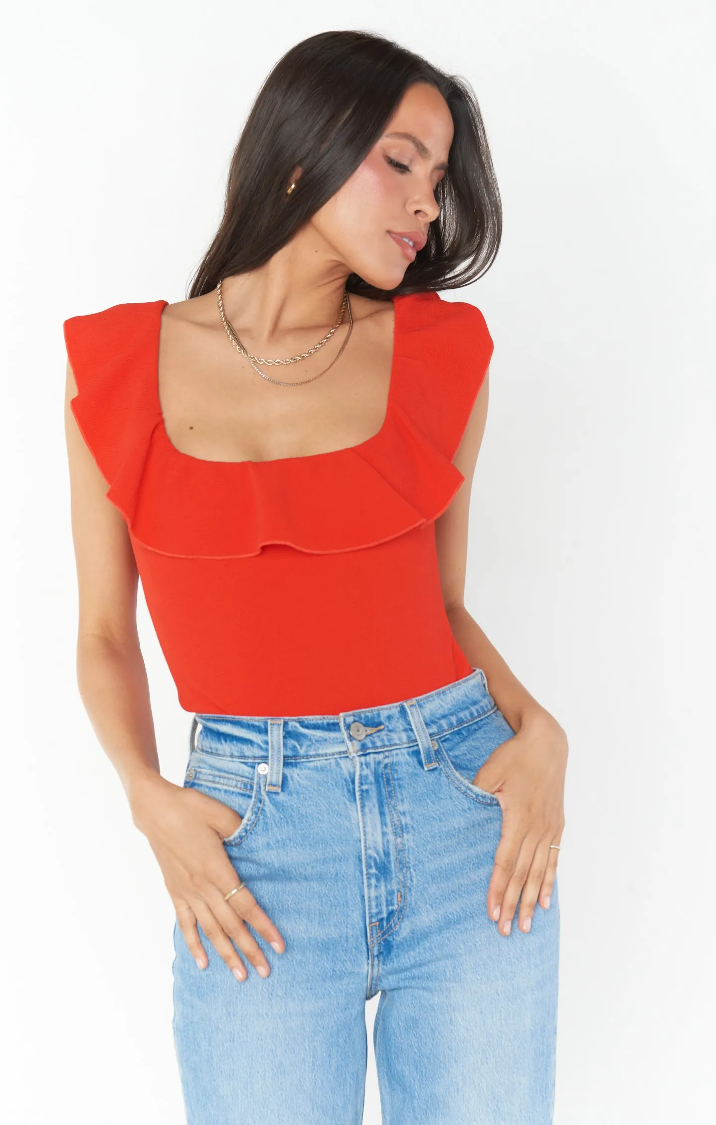 Rochelle Bodysuit ~ Red Stretch