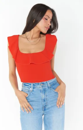 Rochelle Bodysuit ~ Red Stretch