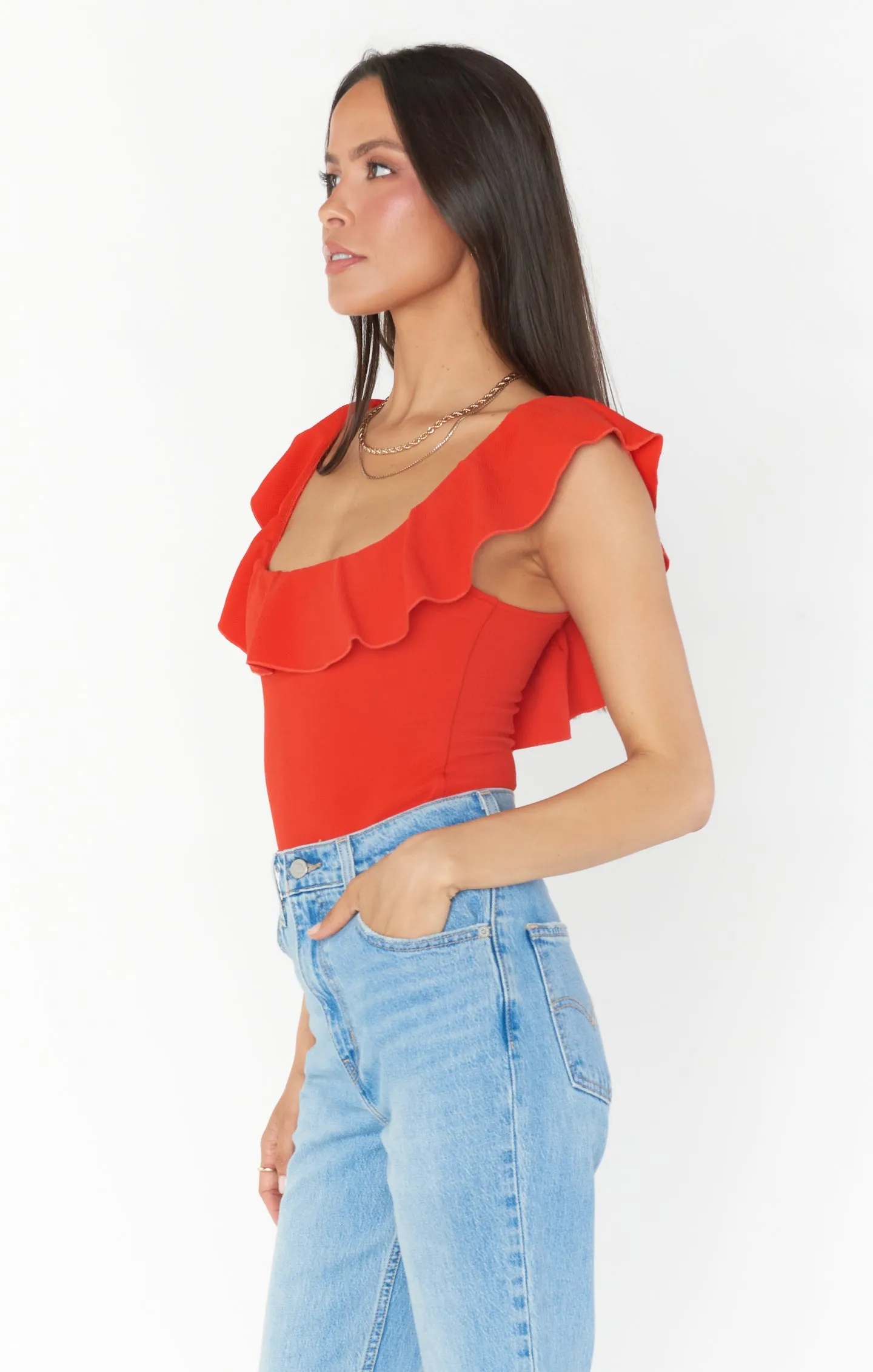 Rochelle Bodysuit ~ Red Stretch