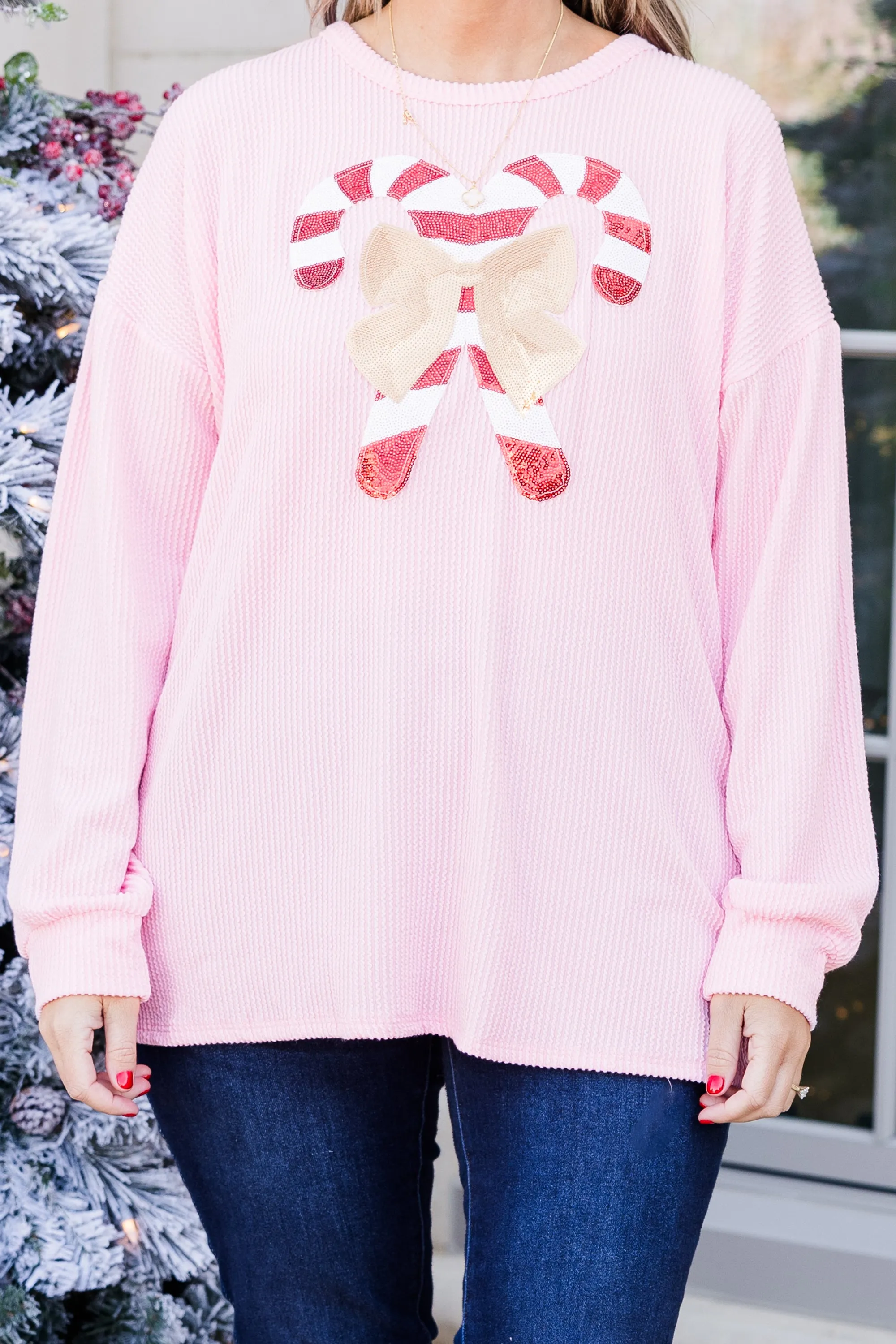 Santa's Sweetheart Pullover, Pink