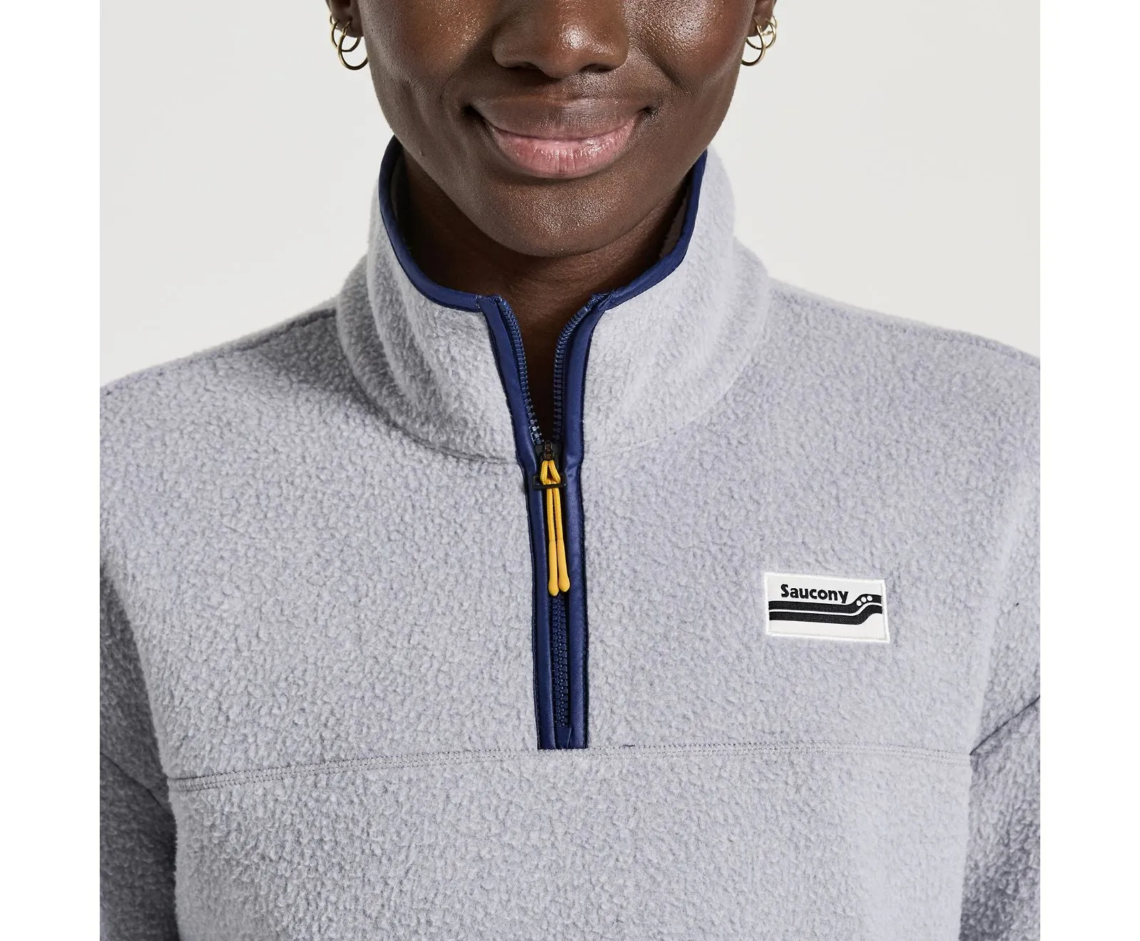 Saucony | Rested Sherpa 1/4 Zip | Women's | Light Grey Heather