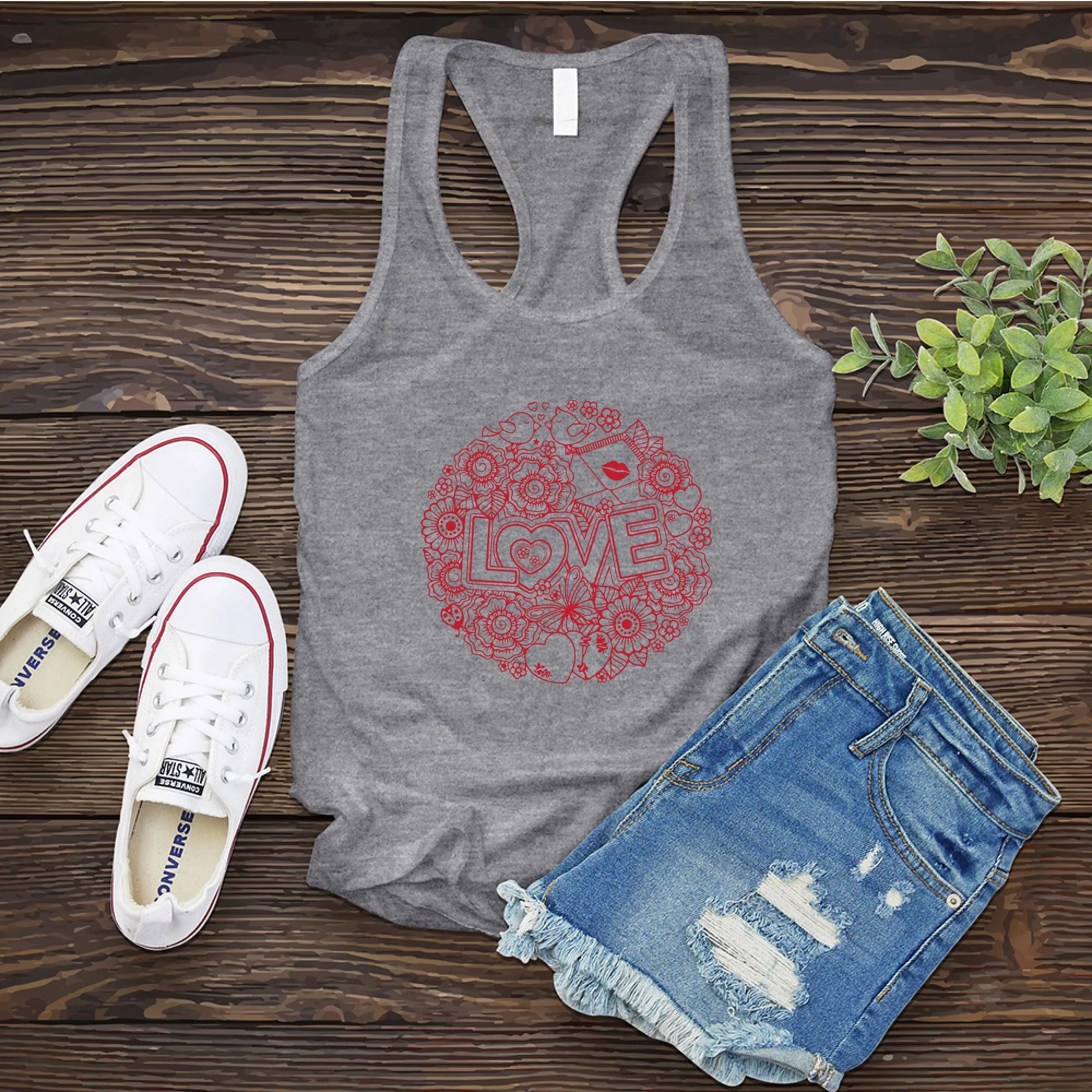 Sending Kisses and Floral Love Women's Tank Top