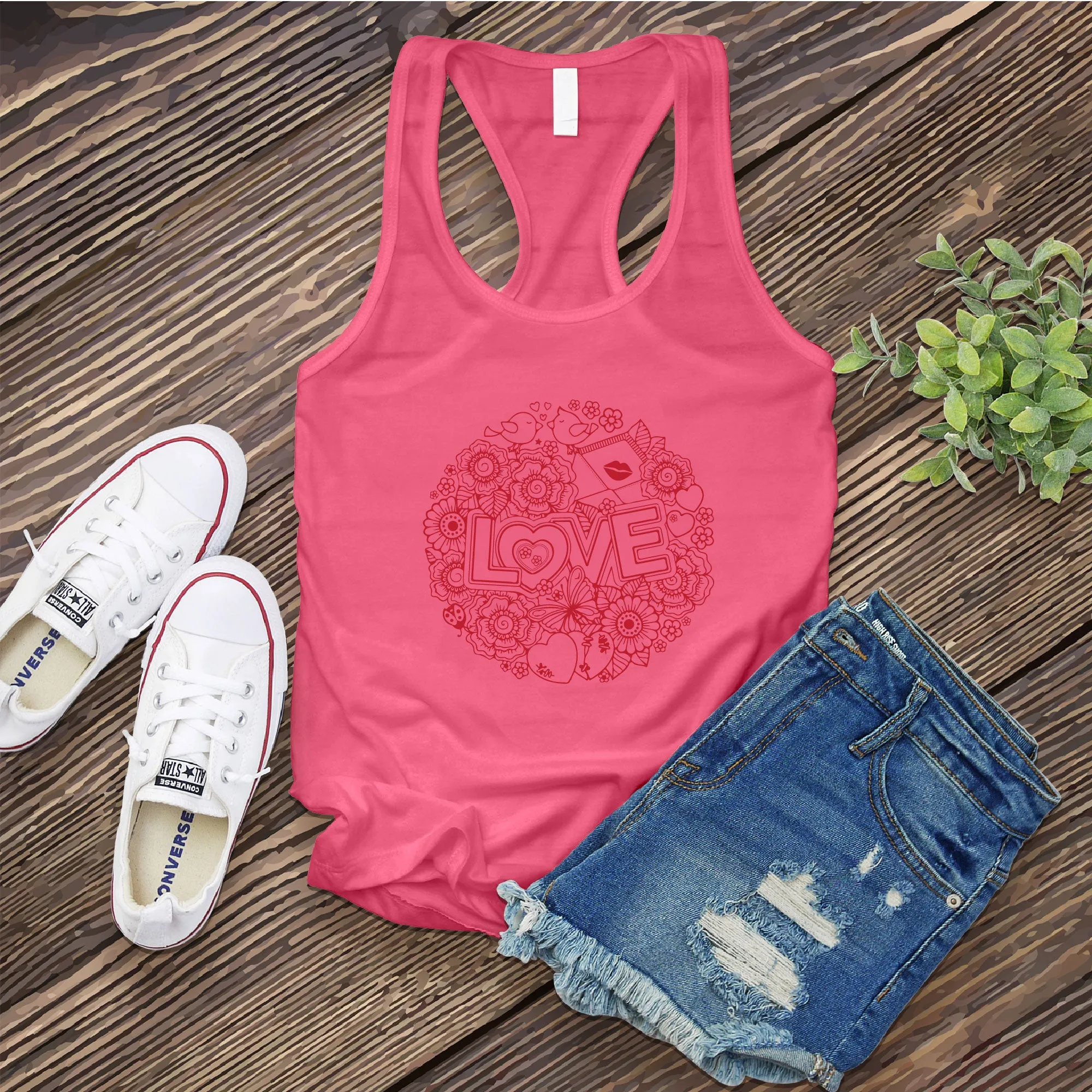 Sending Kisses and Floral Love Women's Tank Top