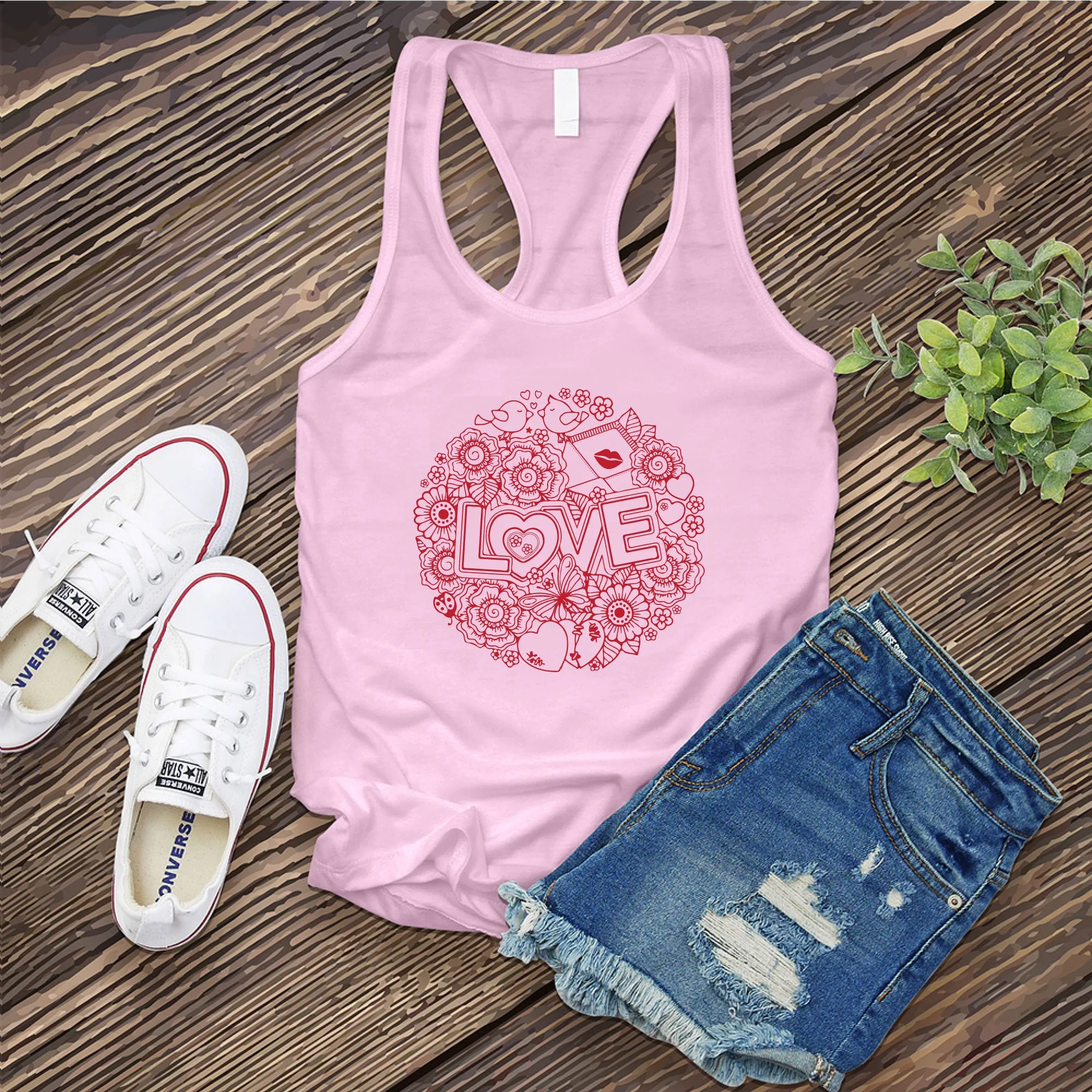 Sending Kisses and Floral Love Women's Tank Top