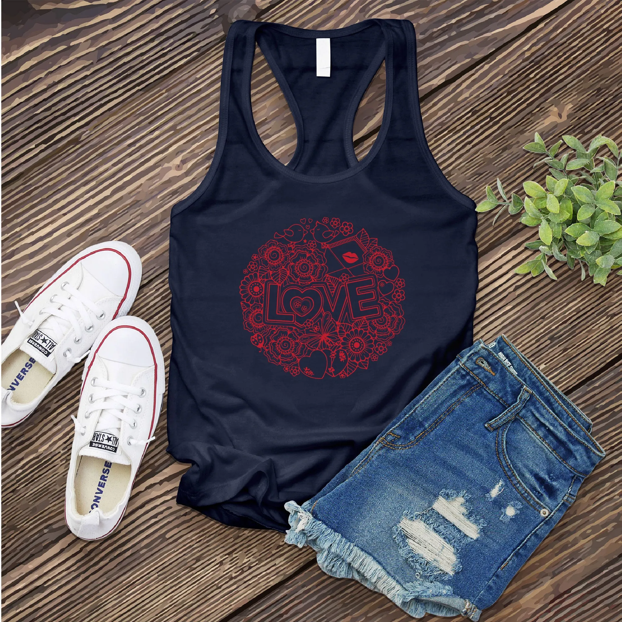 Sending Kisses and Floral Love Women's Tank Top