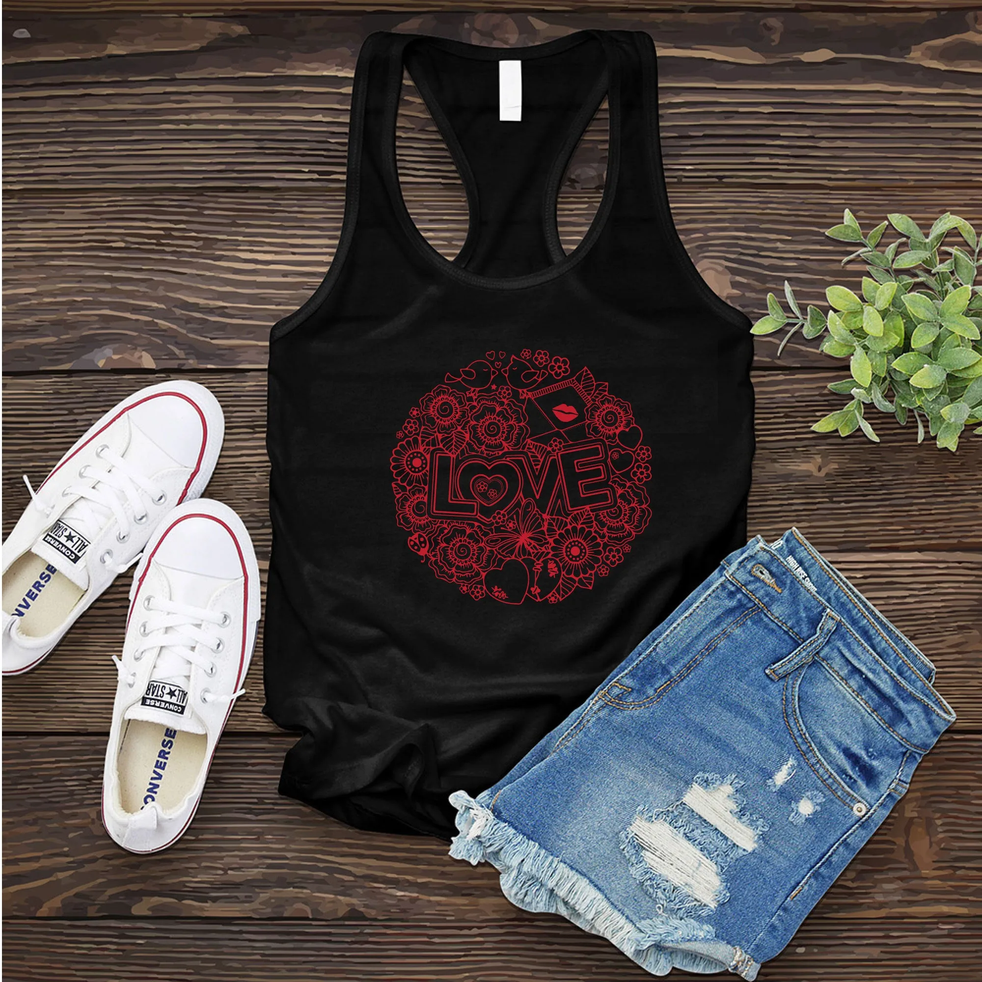 Sending Kisses and Floral Love Women's Tank Top