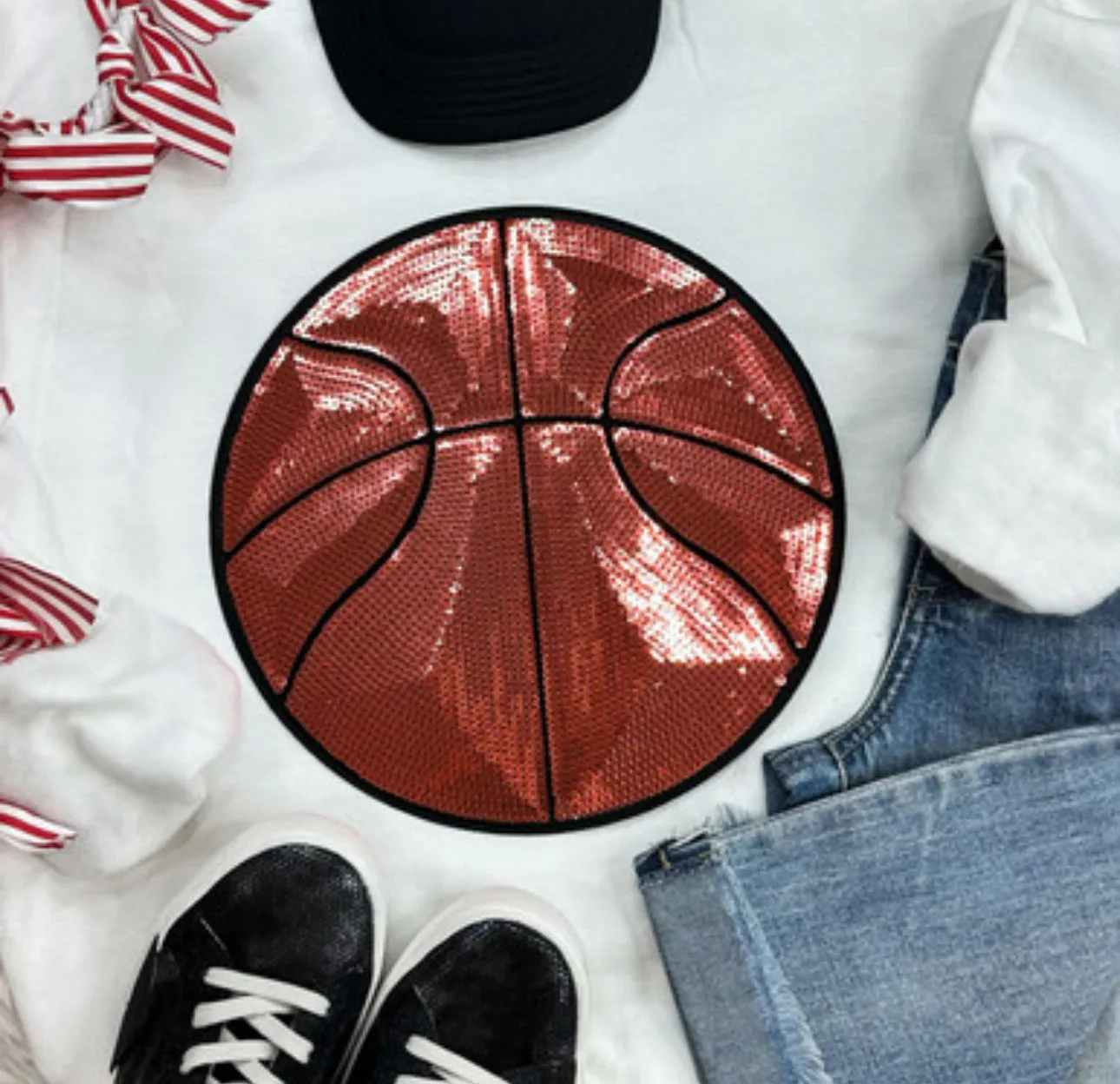 Sequin Basketball Sweatshirt (Various Colors)