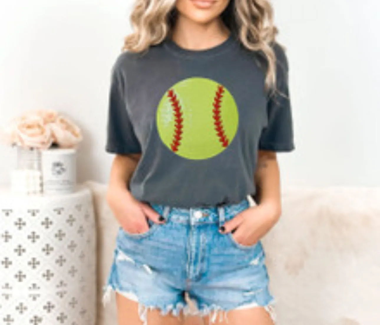 Sequin Softball Sweatshirt & Hoodies (Various Options)