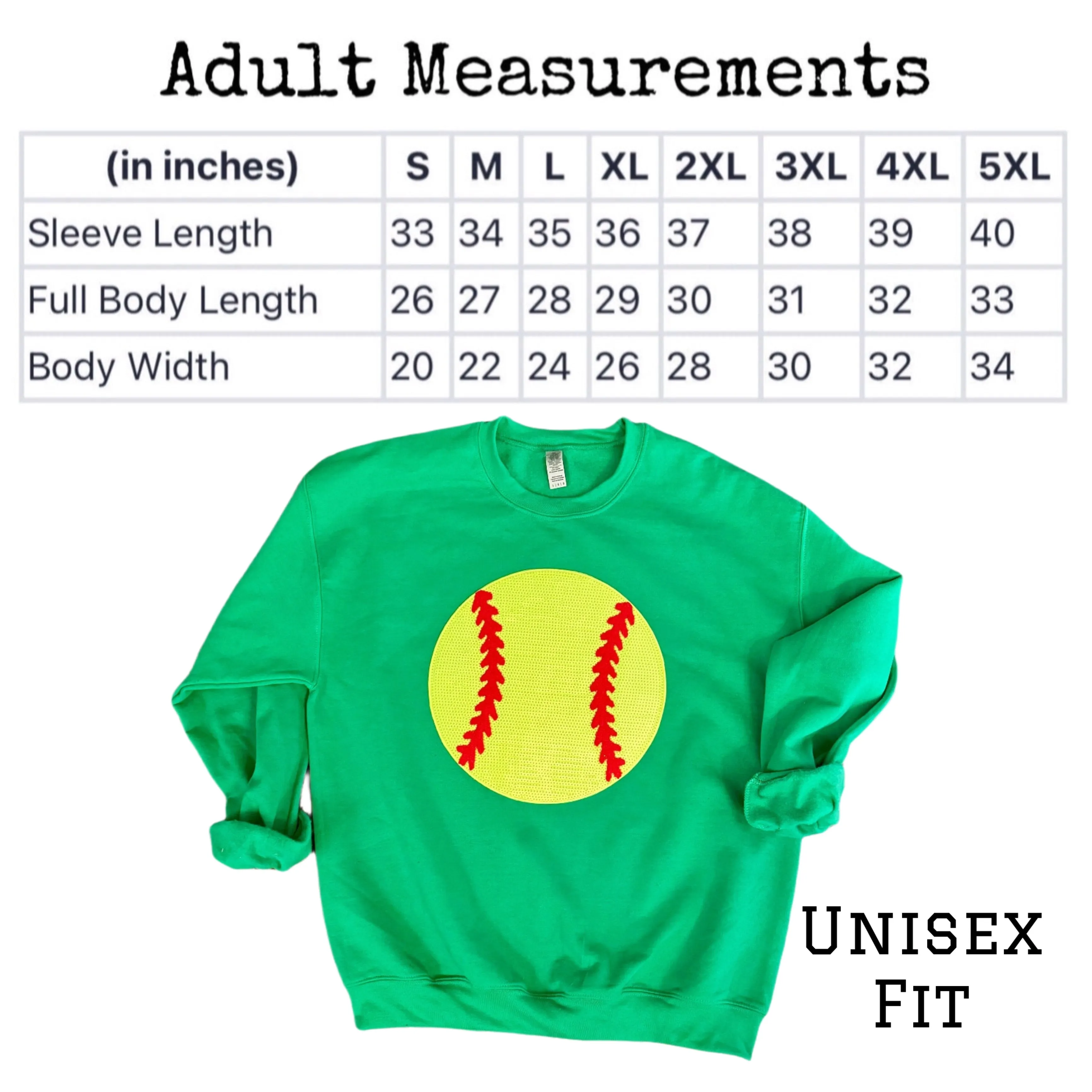 Sequin Softball Sweatshirt & Hoodies (Various Options)