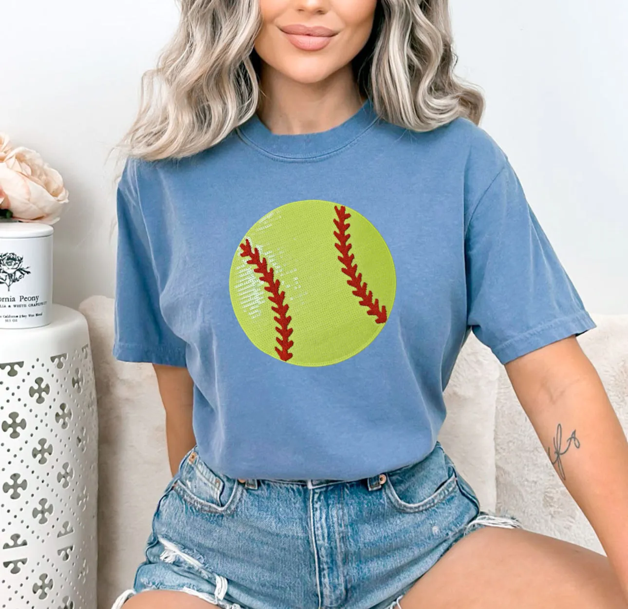 Sequin Softball Sweatshirt & Hoodies (Various Options)