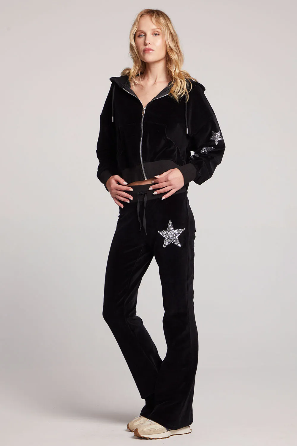 Sequin Star Zip Up Hoodie