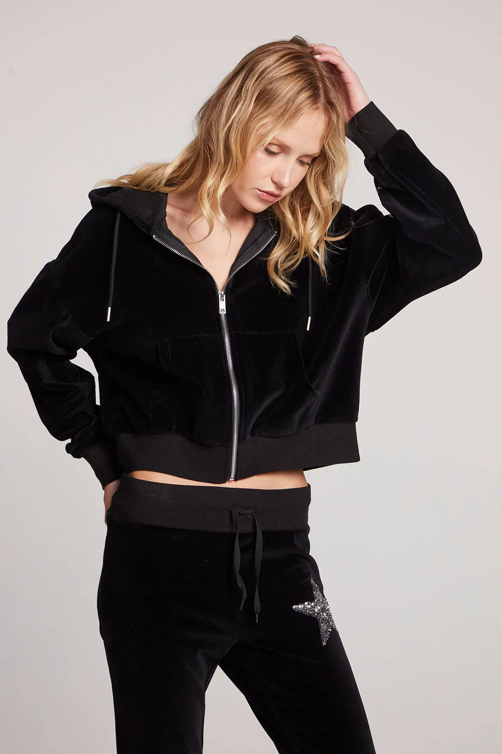 Sequin Star Zip Up Hoodie