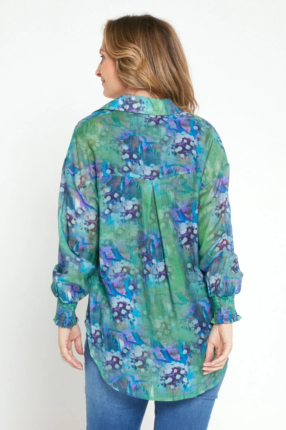 Serenity Blouse - Jade Watercolour