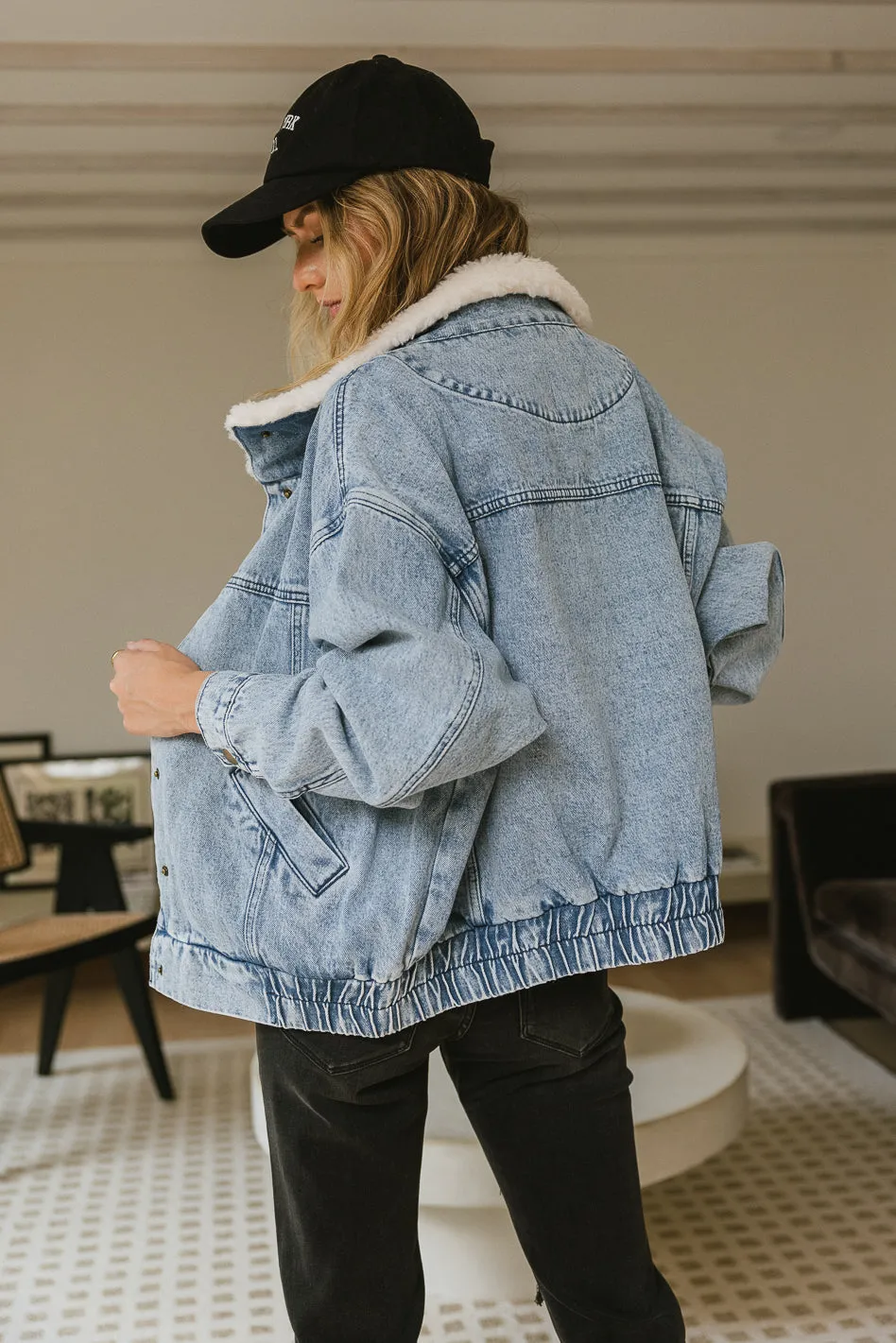 Sherpa Collar Denim Jacket - FINAL SALE