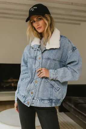 Sherpa Collar Denim Jacket - FINAL SALE