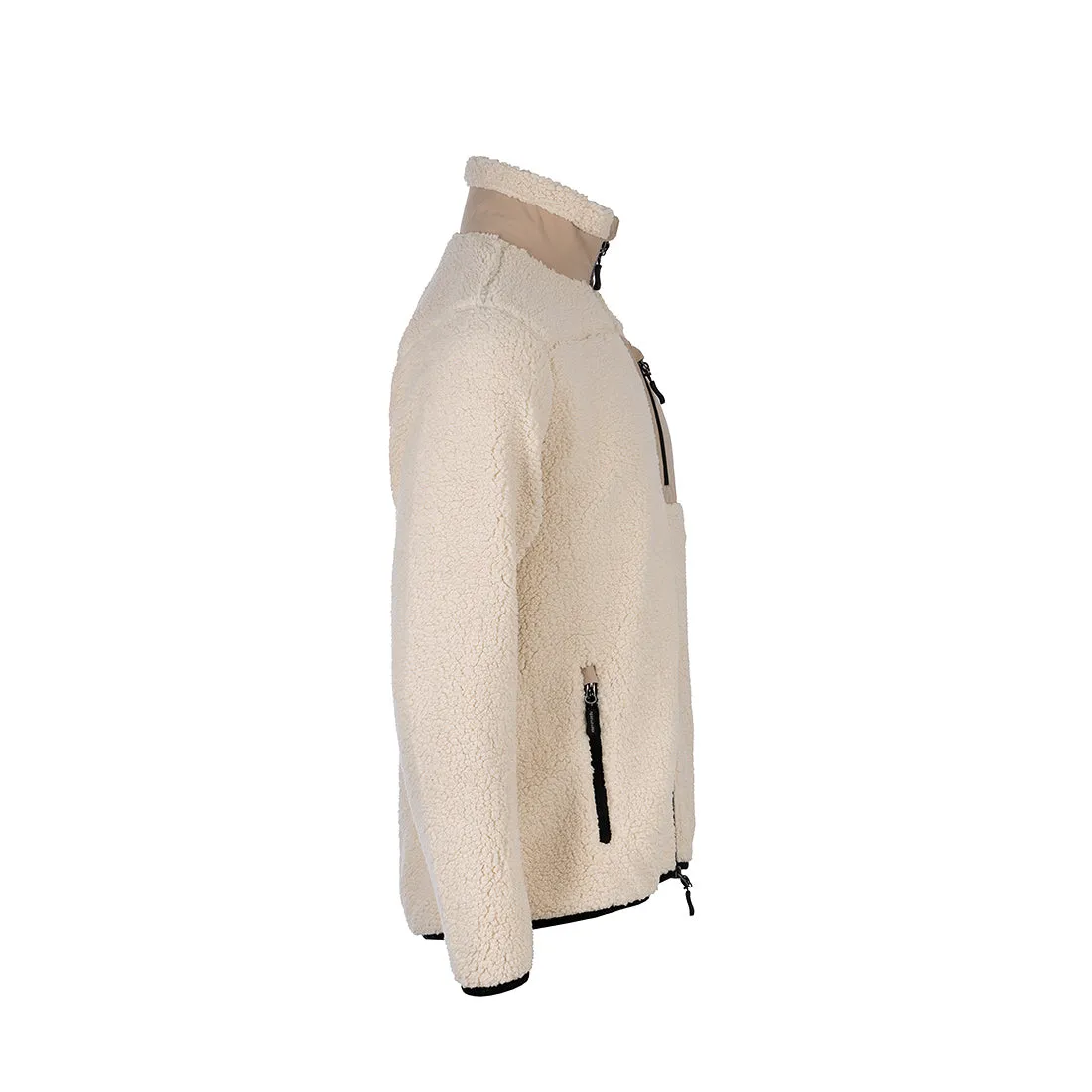 Sherpa Fleece Jacket for Men (Off-White)