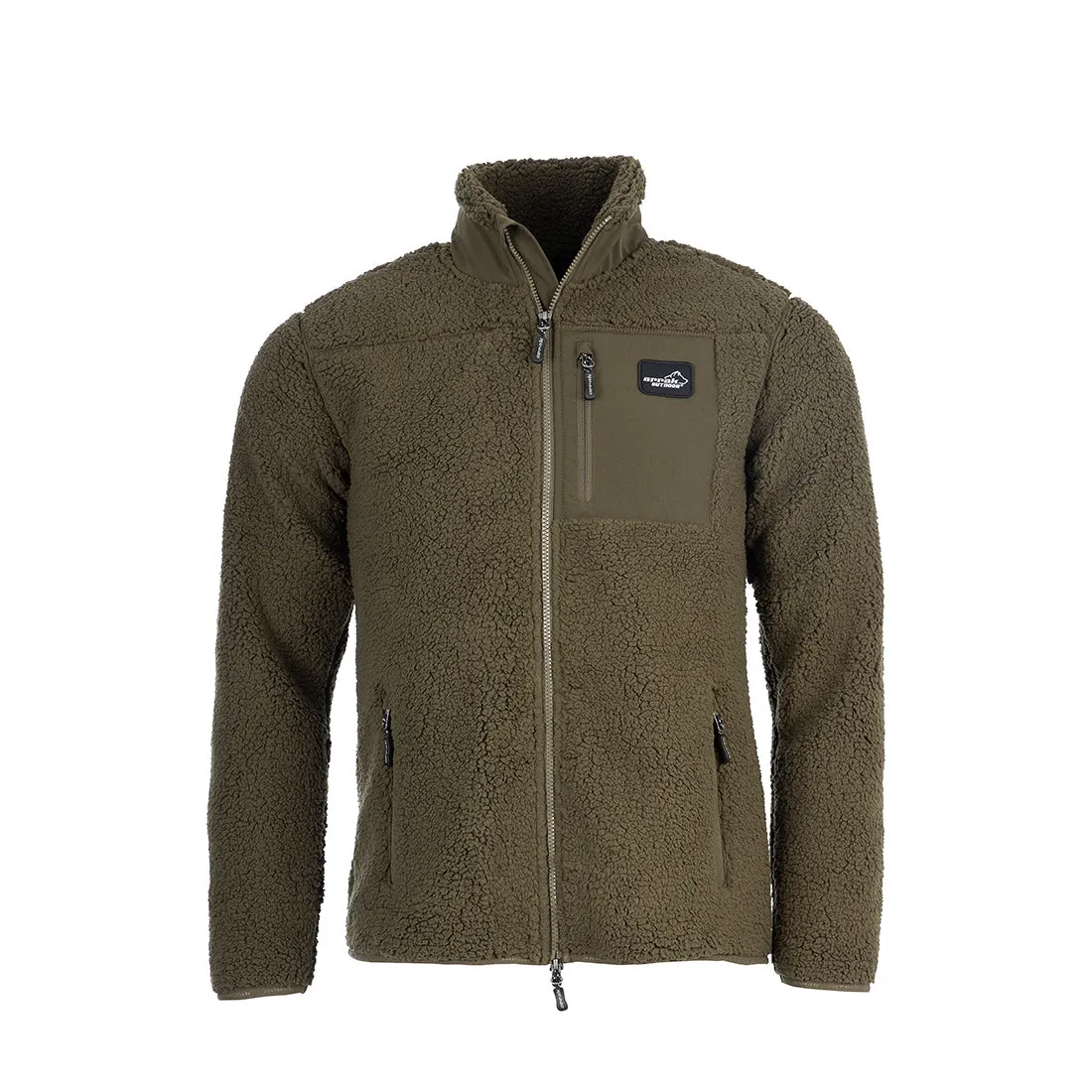 Sherpa Fleece Jacket for Men (Olive)