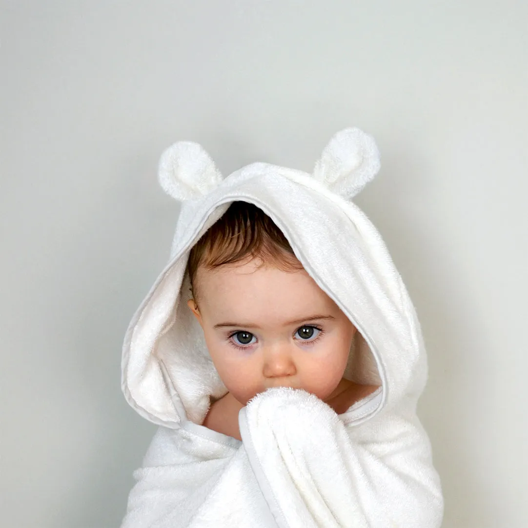 Shnuggle, Wearable Baby Towel with Ears, White