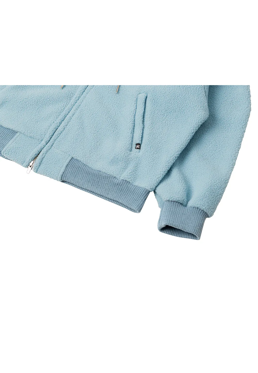 Signature fleece hood zip-up light blue