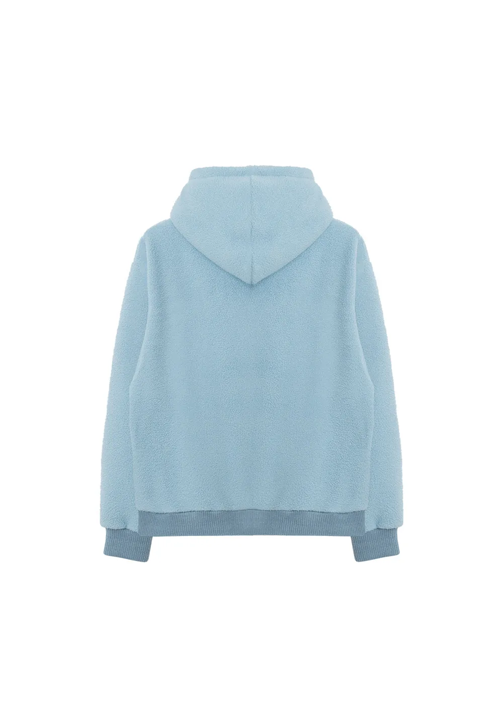 Signature fleece hood zip-up light blue