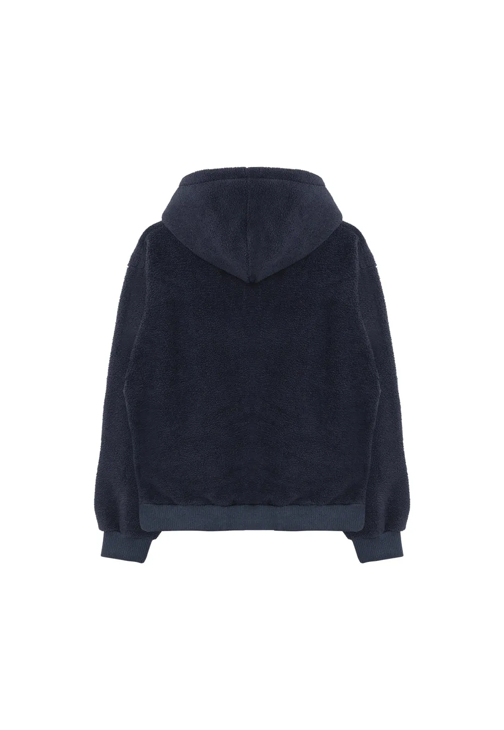 Signature fleece hood zip-up navy