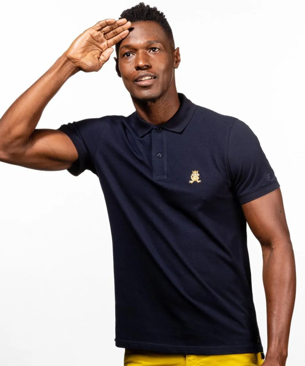 Solid Navy Cruise Polo by EightX