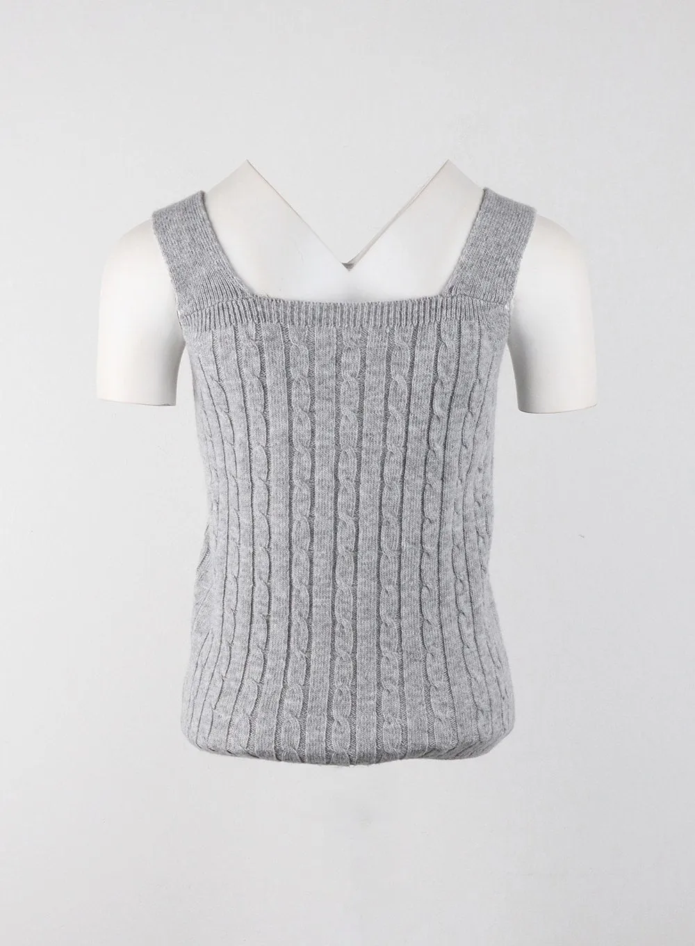 Solid Texture Knitted Tank Top OJ405