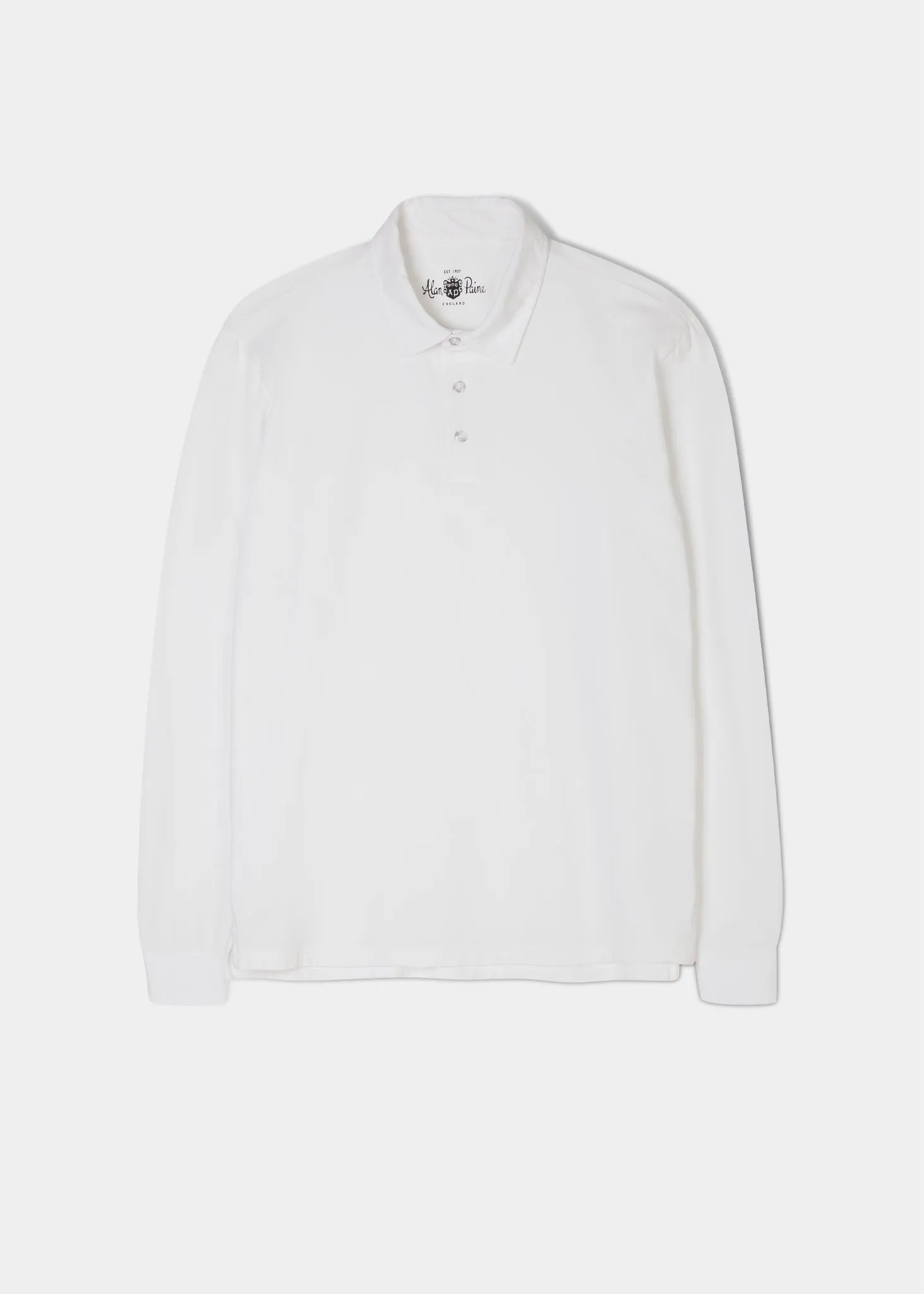 Storwood Long Sleeve Polo Shirt In White