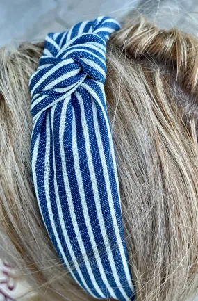 Striped Blue White Headband