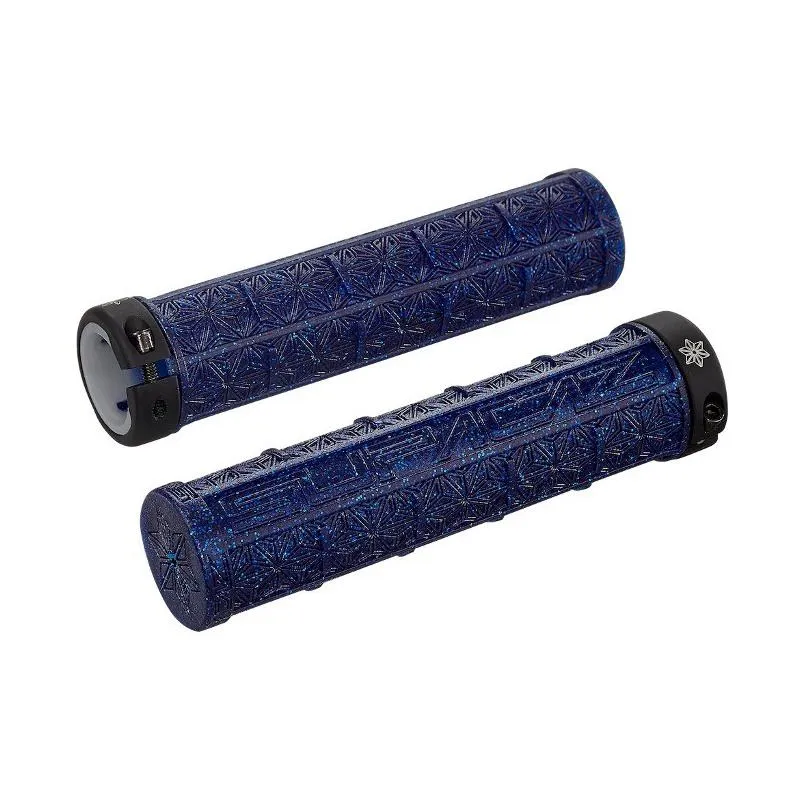 Supacaz GRIZIPS Lock On Single Bolt Twist Grips Blue Bling