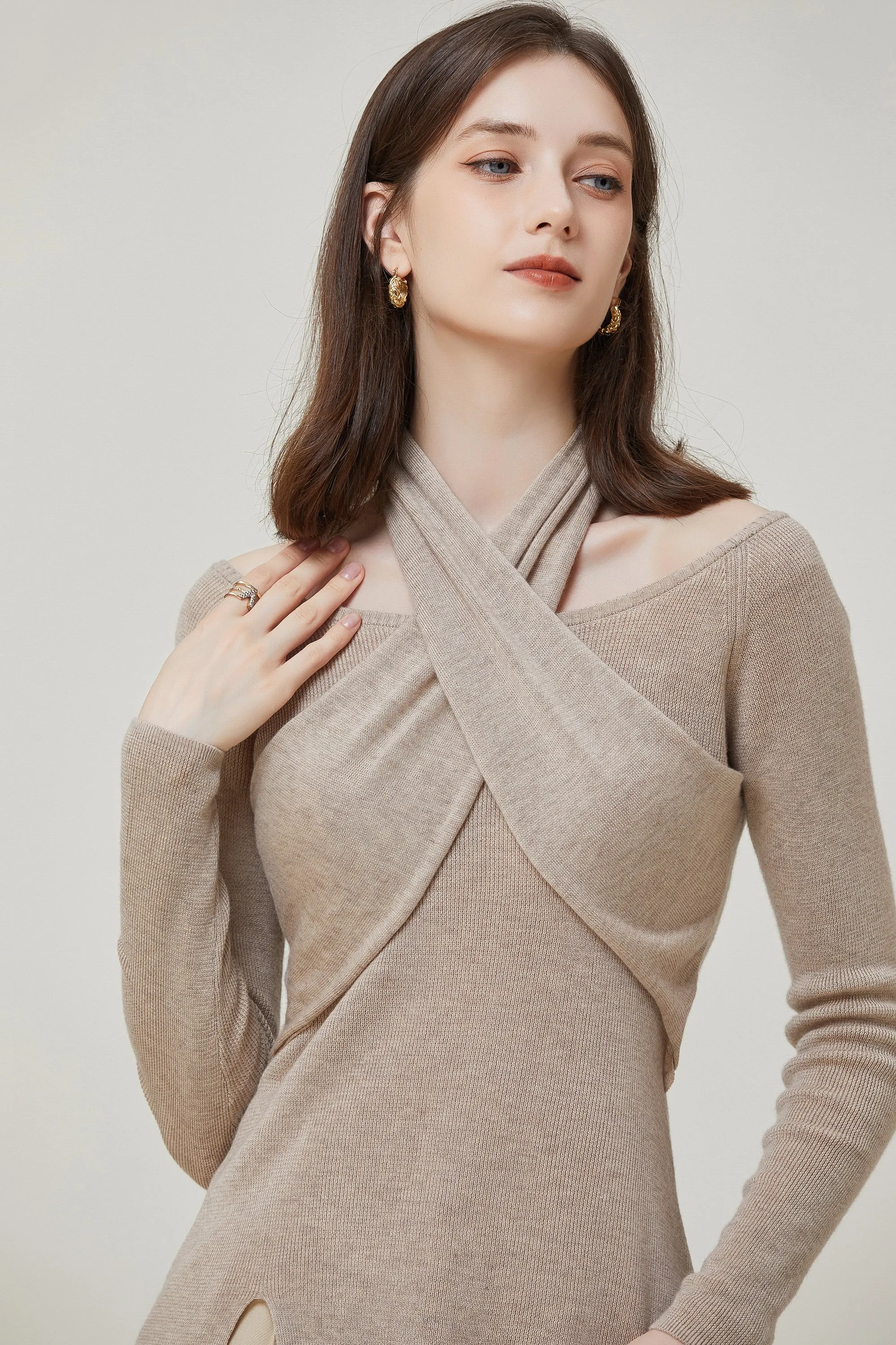 Sylphide | Osanne Surplice Wool Blend Sweater