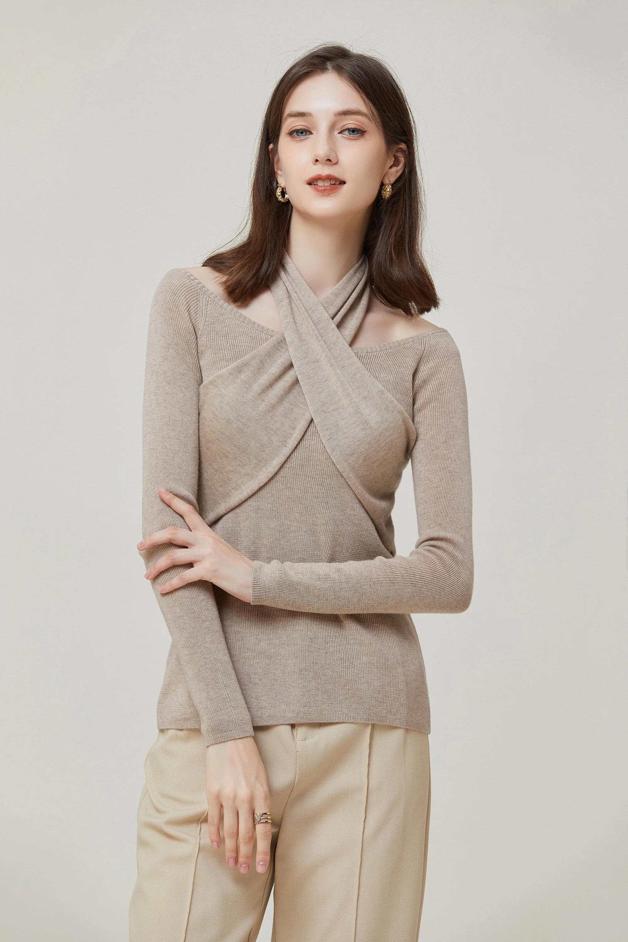 Sylphide | Osanne Surplice Wool Blend Sweater