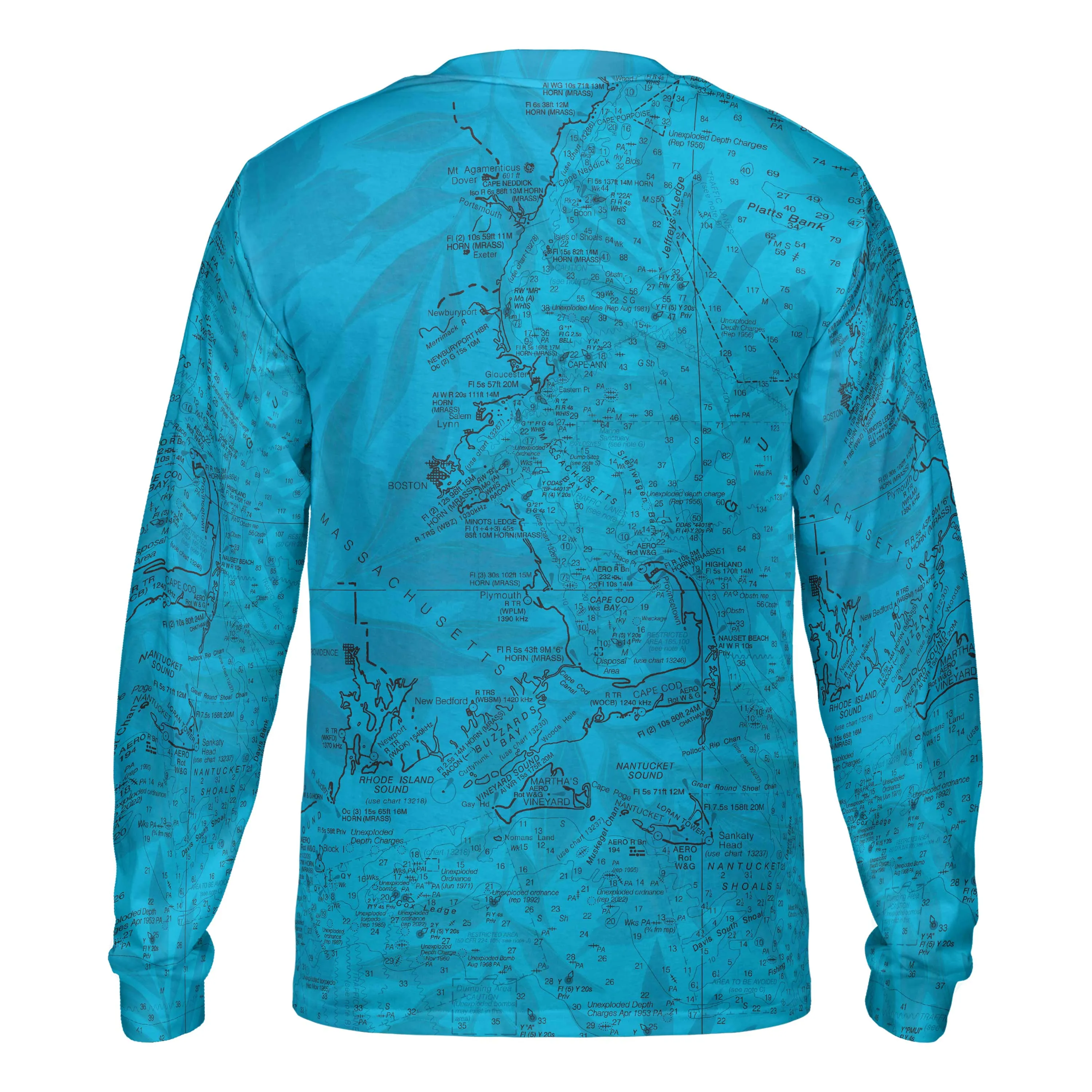 The Massachusetts Coast Tropical Blue Long Sleeve Tee