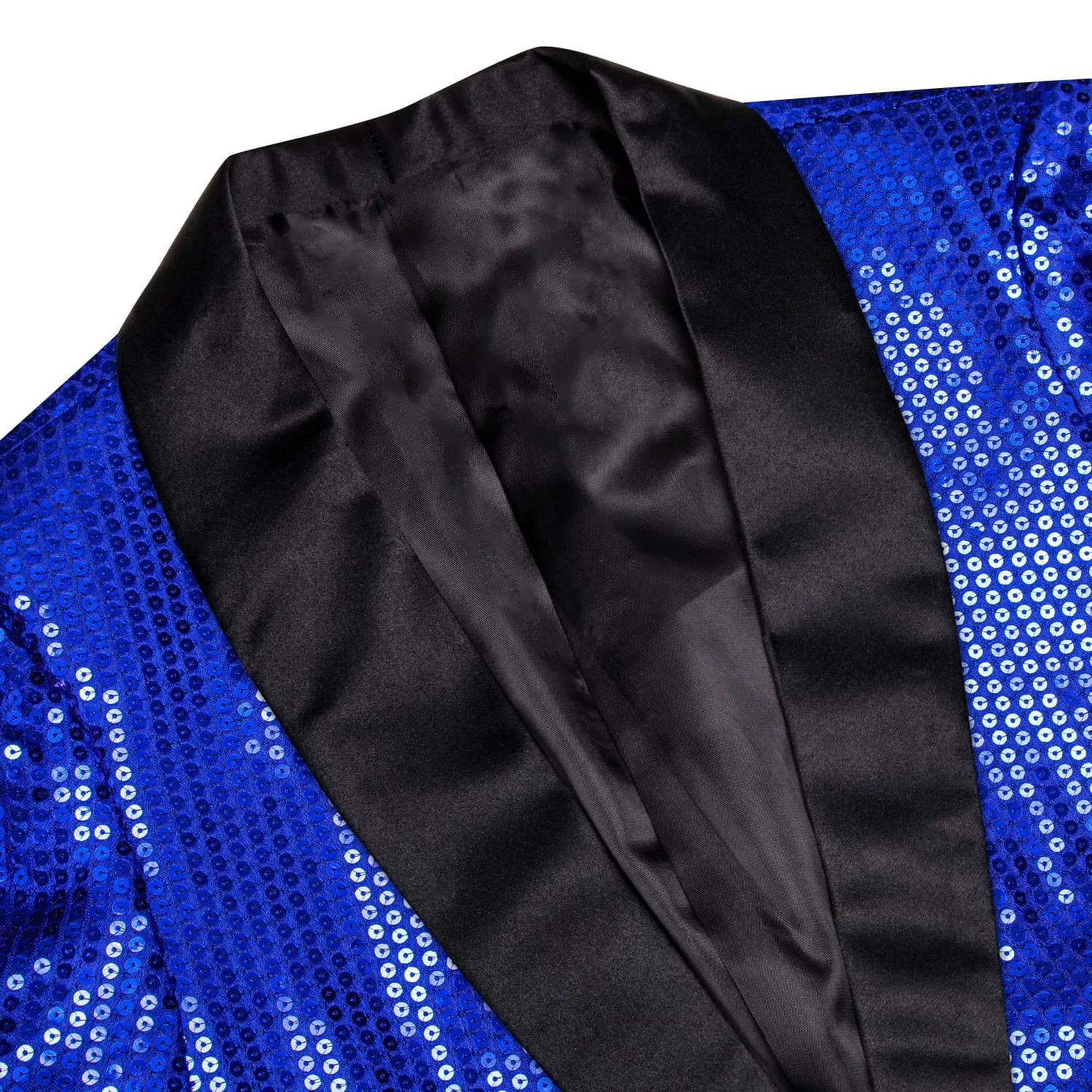 Ties2you Sequin Blazer Cobalt Blue Solid Shawl Collar Glitter Mens Suit Fashion