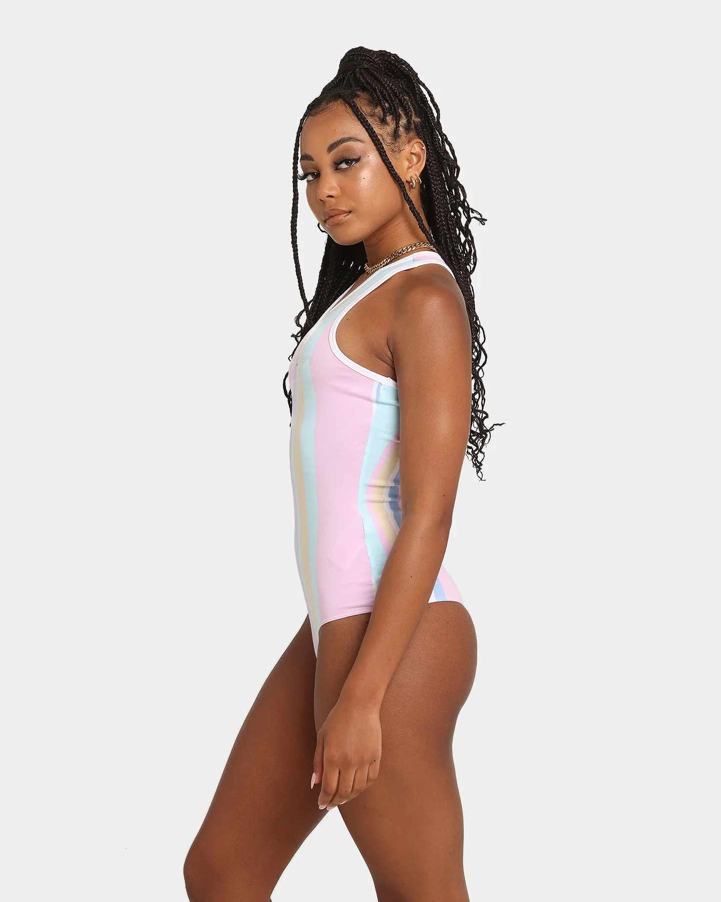 Tommy jeans Women's Stripe Bodysuit Romantic Pink / Stripe