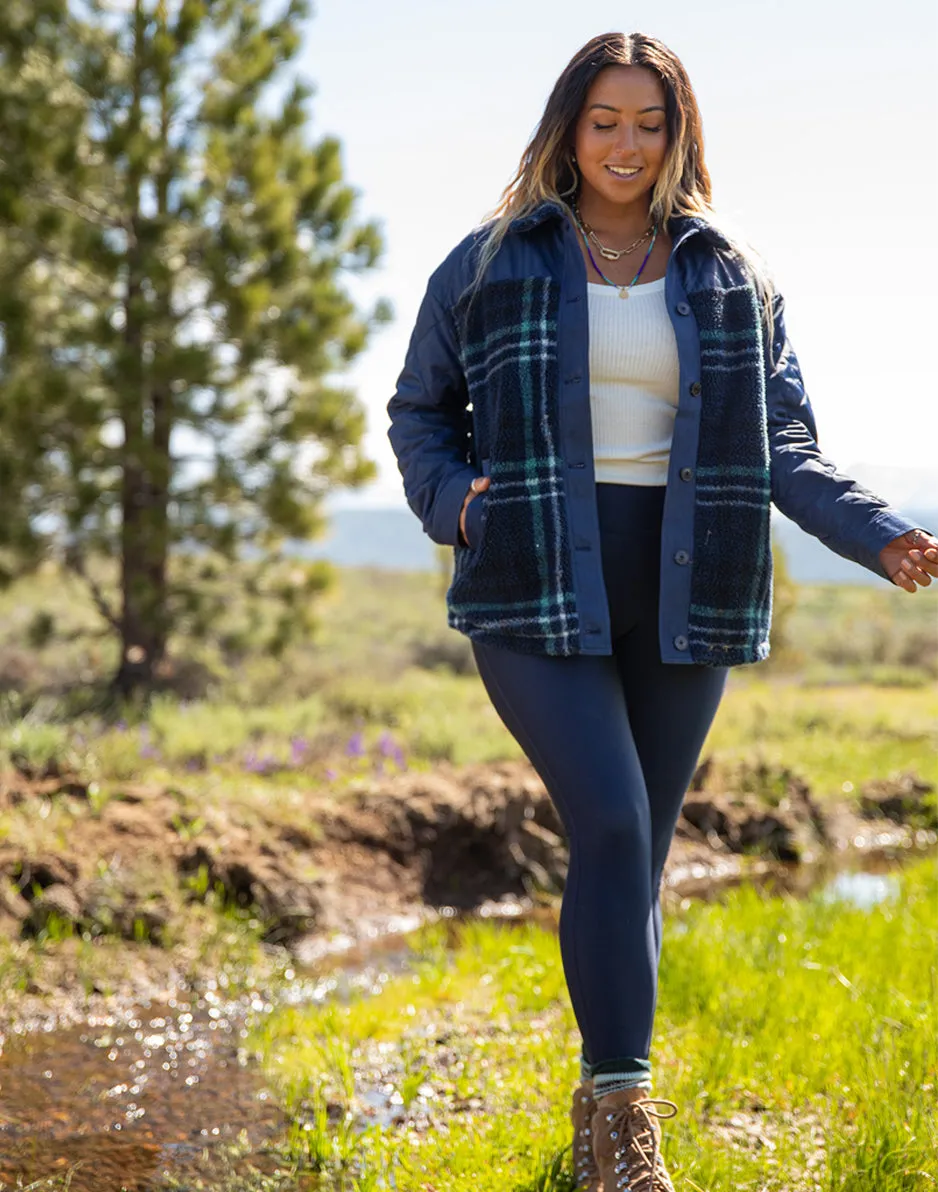 Vineyard Shacket: Dk. Blue Plaid - FINAL SALE