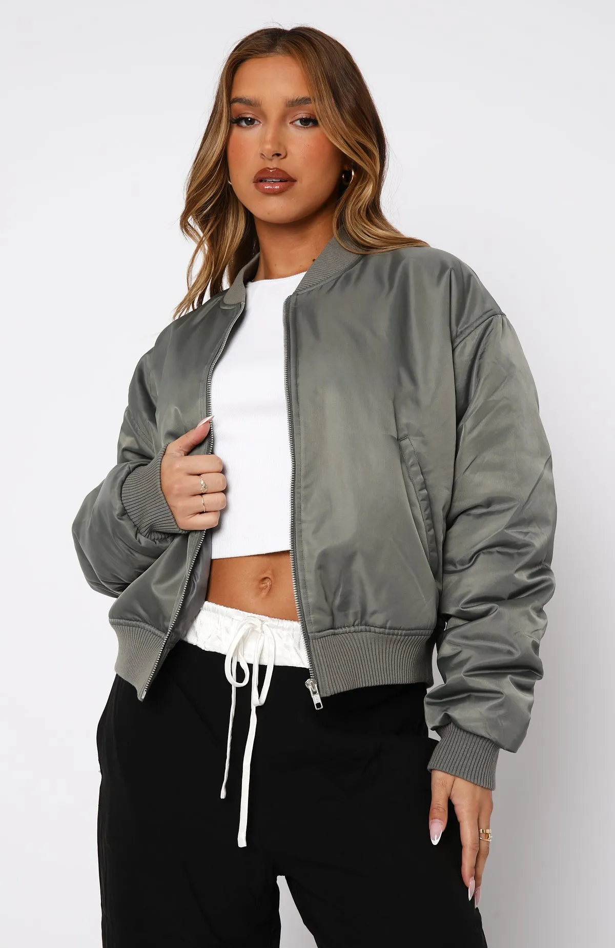 Walk On Out Bomber Jacket Olive