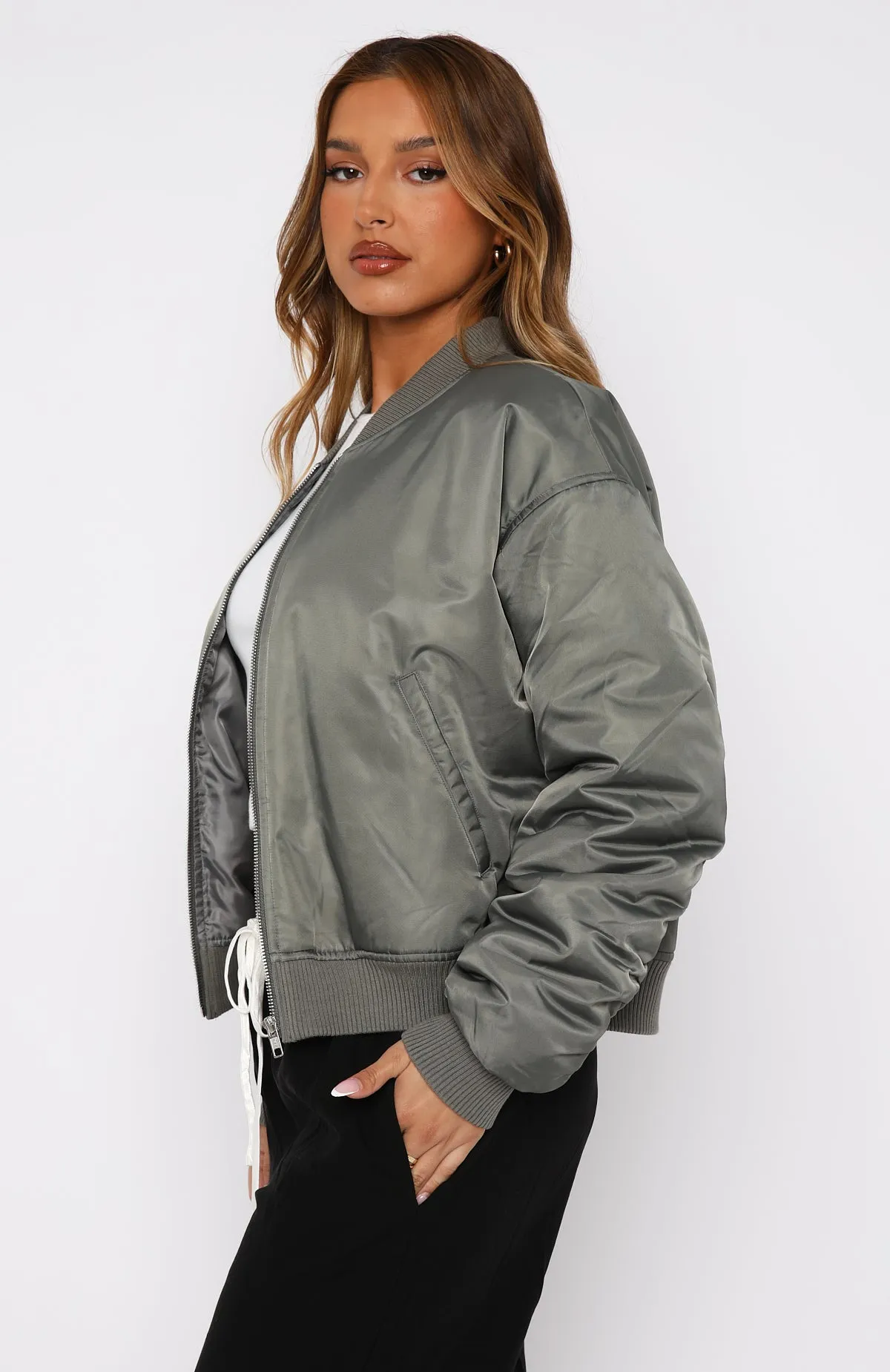 Walk On Out Bomber Jacket Olive