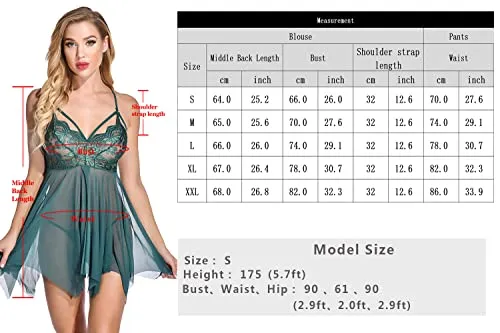 Wayleb Sexy Lingerie Set Women Lace Lingerie Sexy Babydoll Bodysuit Nightwear Sleepwear Transparent Nightdress Panty