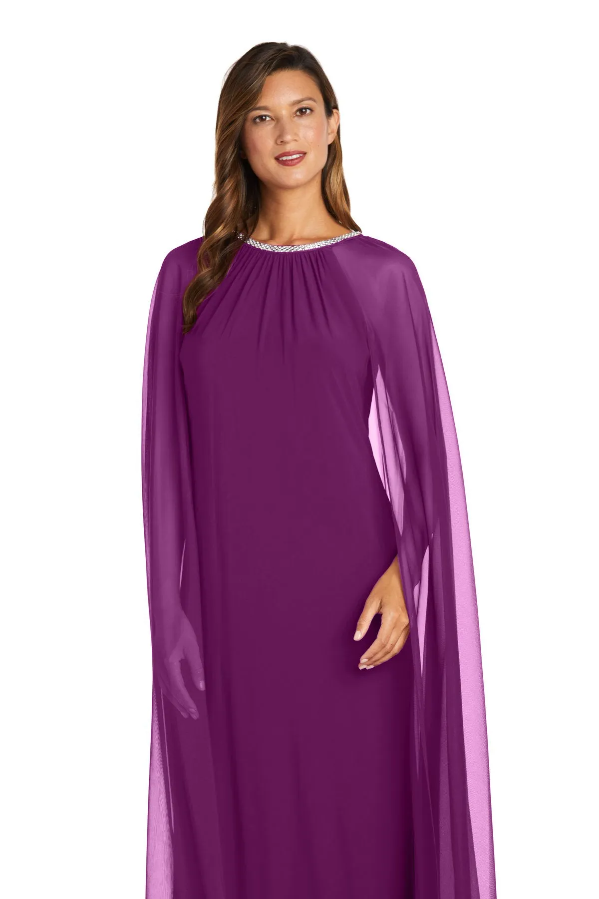 Women's Cape Sheath Evening Gown - Wedding Guest Outfit