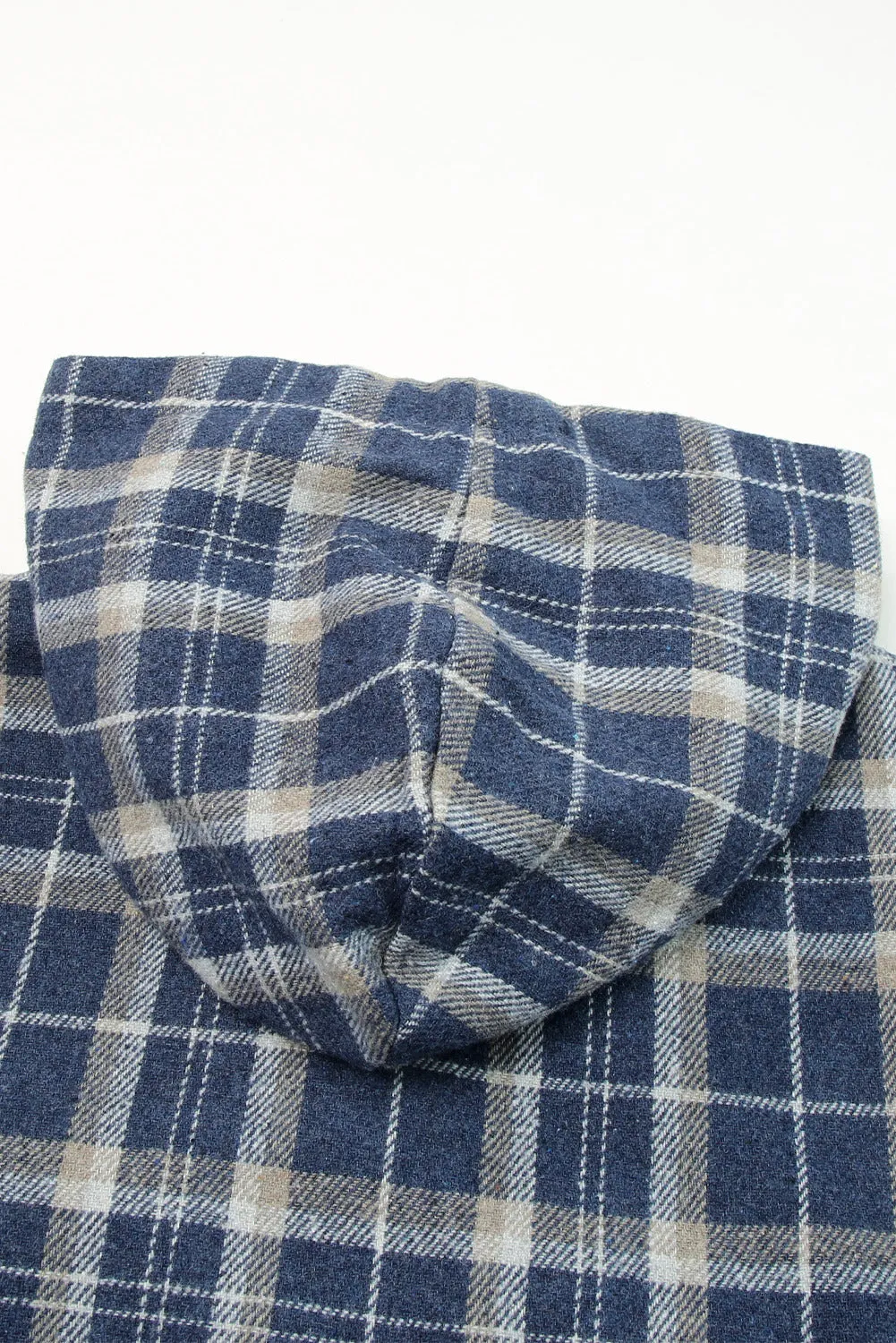 Women's Plaid Pattern Sherpa Lined Hooded Shacket