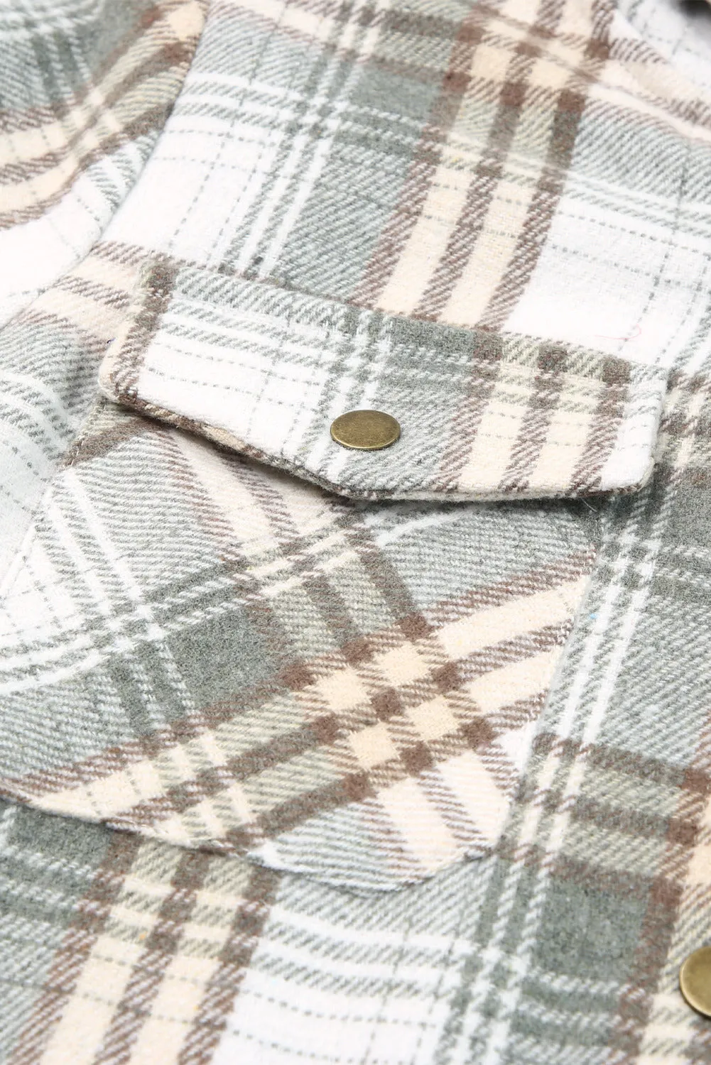 Women's Plaid Pattern Sherpa Lined Hooded Shacket