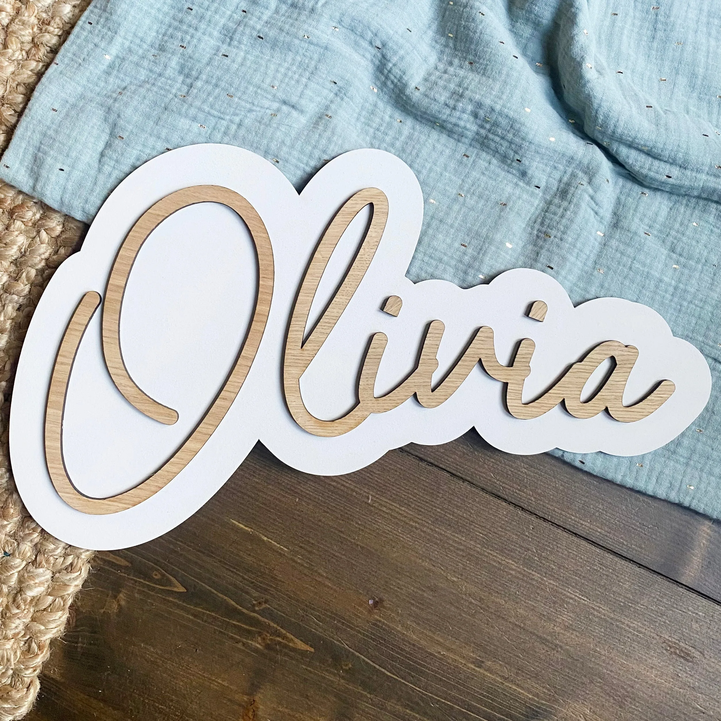 Wooden Layered Name Sign