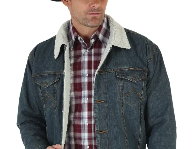 Wrangler Men's Sherpa Lined Denim Jacket 74256RT